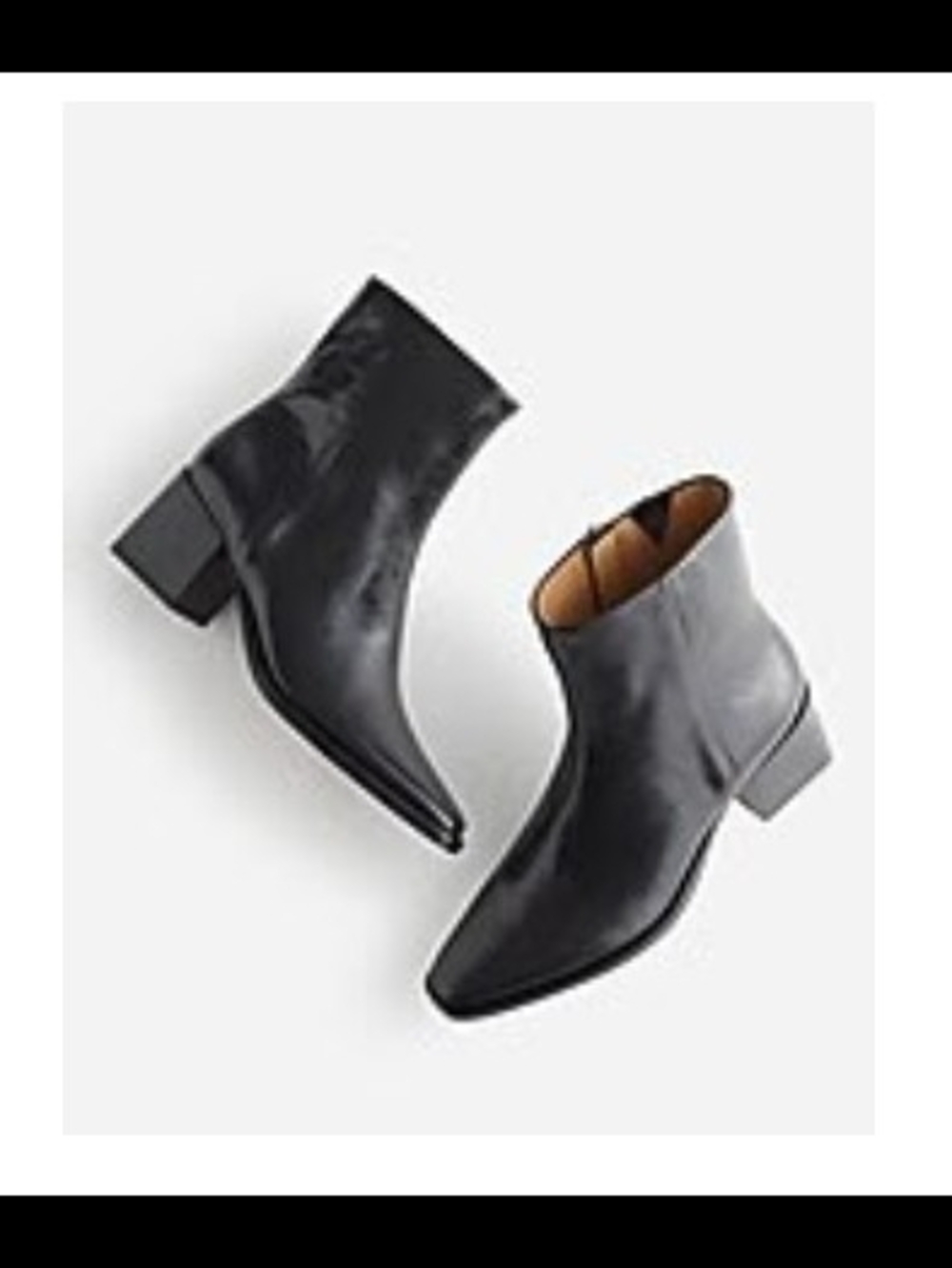 Madewell Ardin Black Leather Ankle Boots In Crinkle Leather